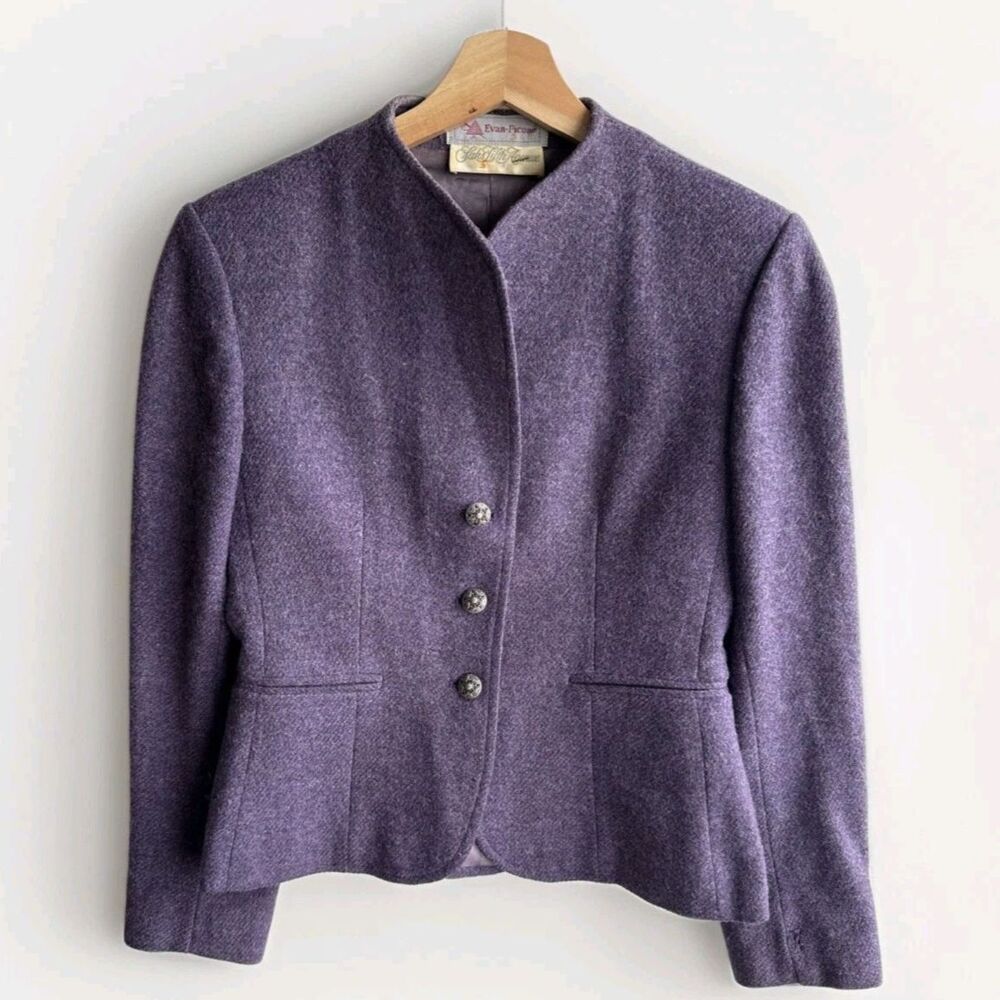 Vintage Evan Picone Saks Fifth Avenue Women’s Pure Wool Blazer Purple Size 6